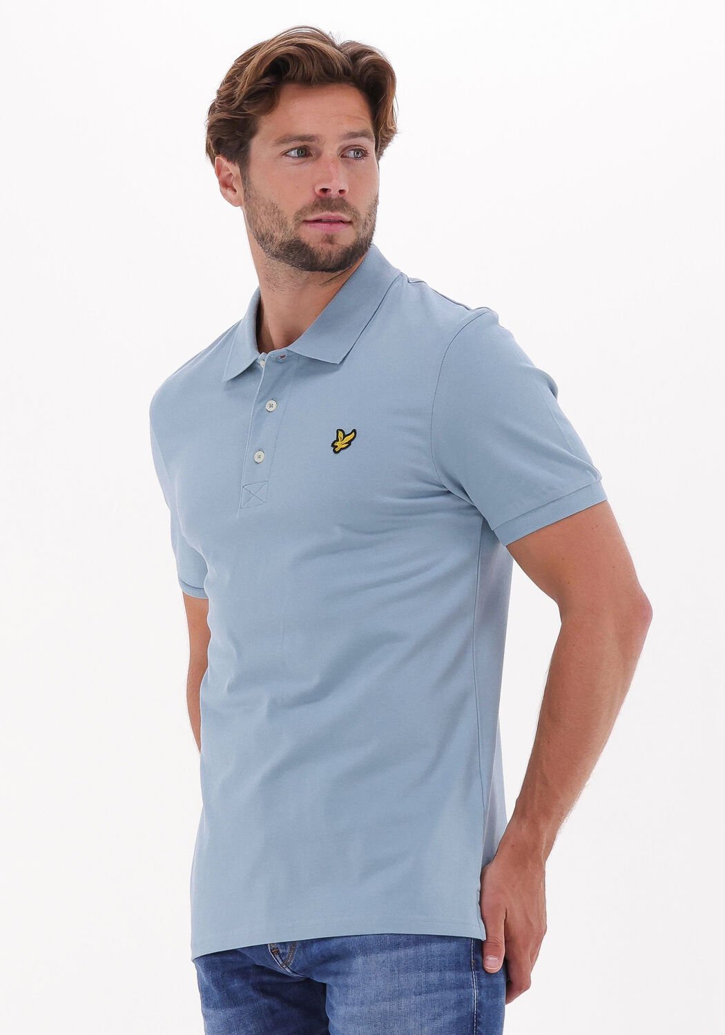 Lichtblauwe polo top
