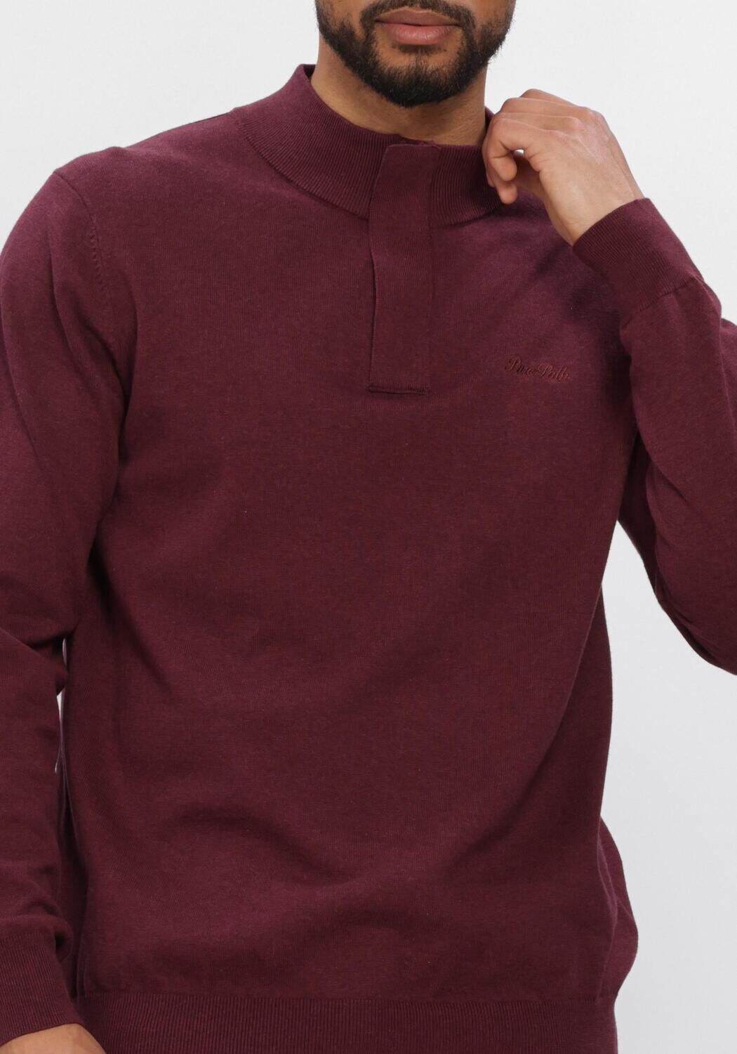PURE PATH Pull LIGHT WEIGHT HIDDEN HALF-ZIP Bordeaux - large