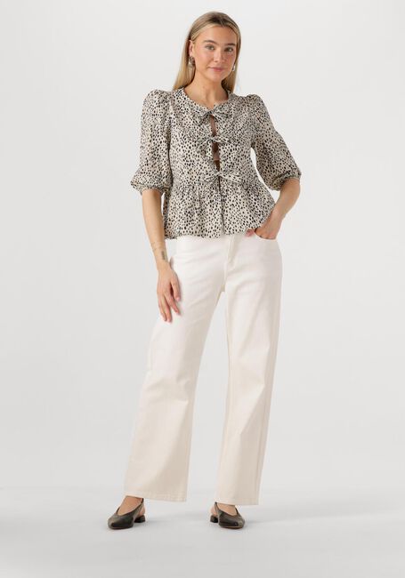 COLOURFUL REBEL LINA CHEETAH BOW TOP Blouses en beige - large