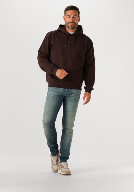 PURE PATH Chandail LOOSE FIT HOODIE LS SWEATERS en marron - large