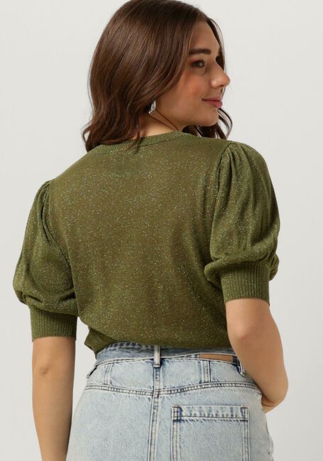 MINUS T-shirt LIVA PUFF SLEEVE METALLIC KNIT PULLOVER en vert - large