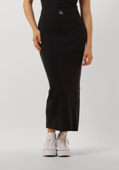 CALVIN KLEIN Jupe midi WOVEN LABEL SWEATER SKIRT en noir - large