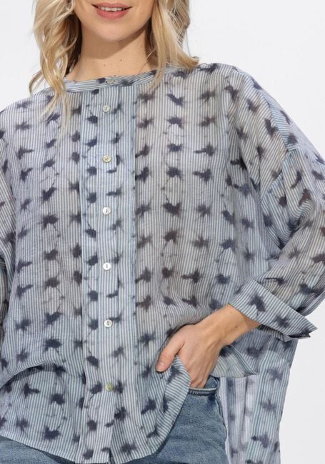 Blauwe SUMMUM  BLOUSE TIE DYE STRIPE - large