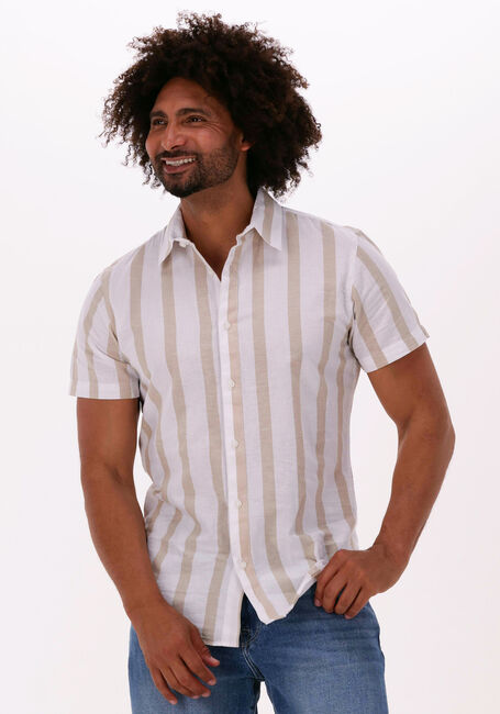 Beige SELECTED HOMME Casual overhemd SLHSLIMNEW-LINEN SHIRT SS CLASSIC W - large