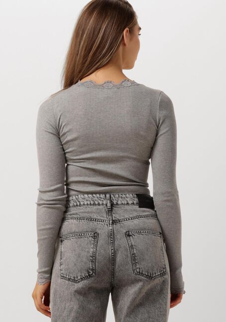 ROSEMUNDE Haut BABETTE SILK T-SHIRT LACE Gris clair - large