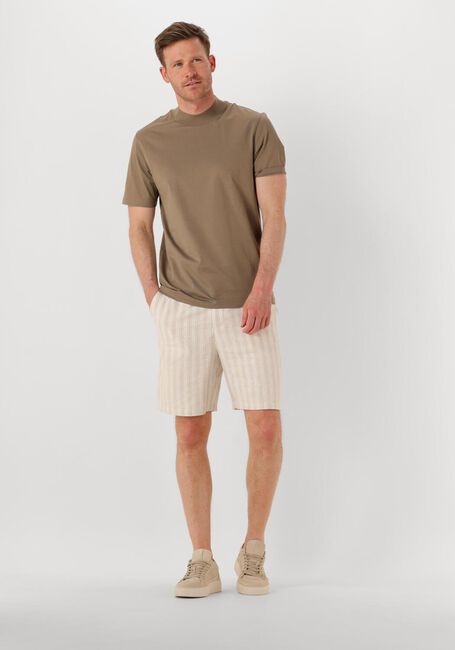 SHIWI Pantalon courte MEN LEWIS LINEN SHORTS YAM DYE STRIPES en beige - large
