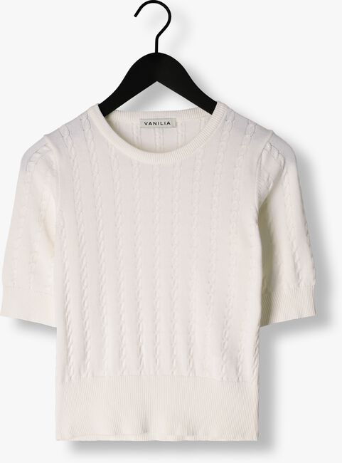VANILIA Pull CABLE KNITTED TOP Écru - large