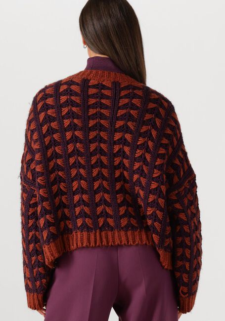 SUMMUM Gilet CARDIGAN CHUNKY KNIT en violet - large