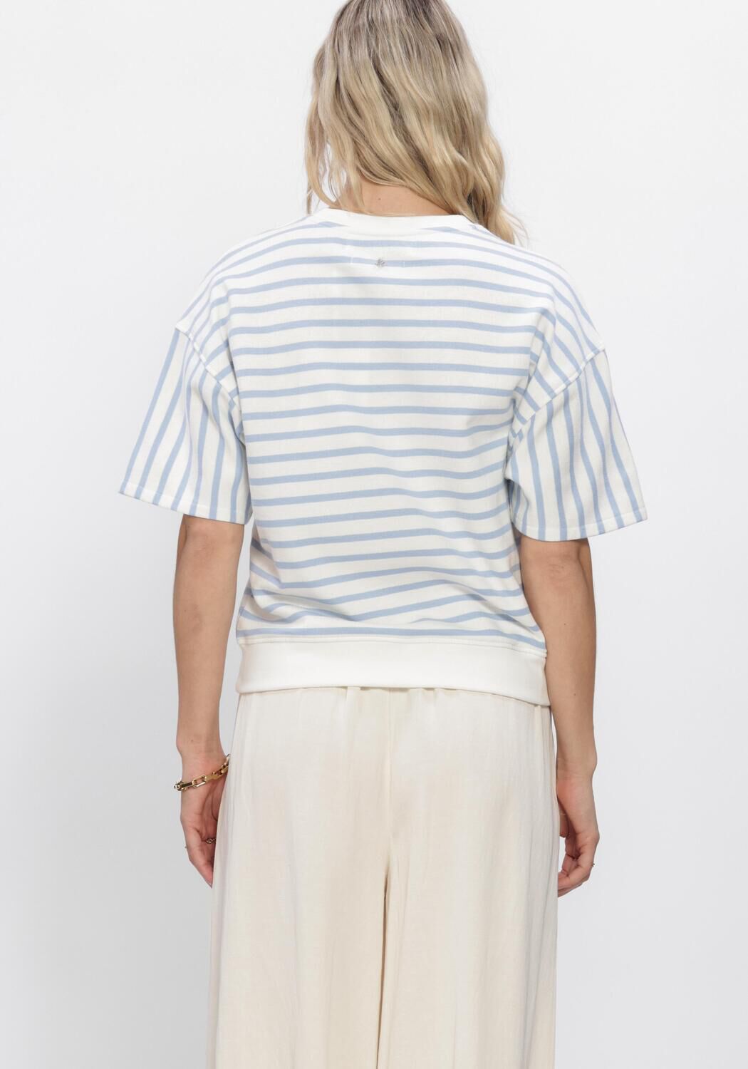 Witte NUKUS Trui LOTTE PULLOVER STRIPE - large