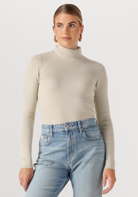 Taupe CALVIN KLEIN Coltrui WOVEN LABEL ROLL NECK - large