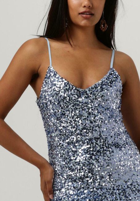 Lichtblauwe NEO NOIR Maxi jurk LYDIA SEQUINS DRESS - large