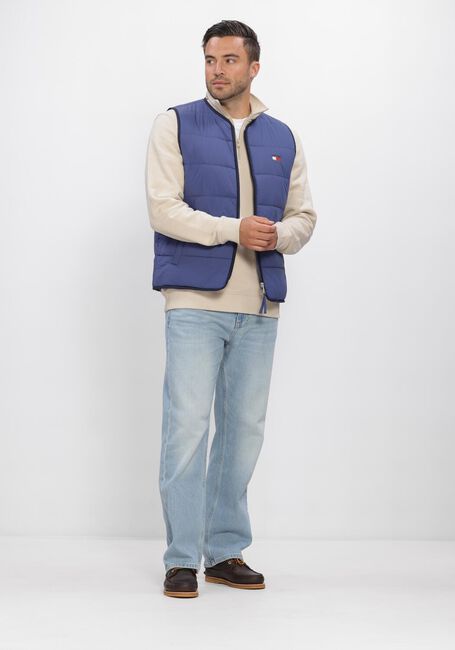 Beige TOMMY JEANS Trui TJM REG FLEECE 1/4ZIP MOCK NECK - large