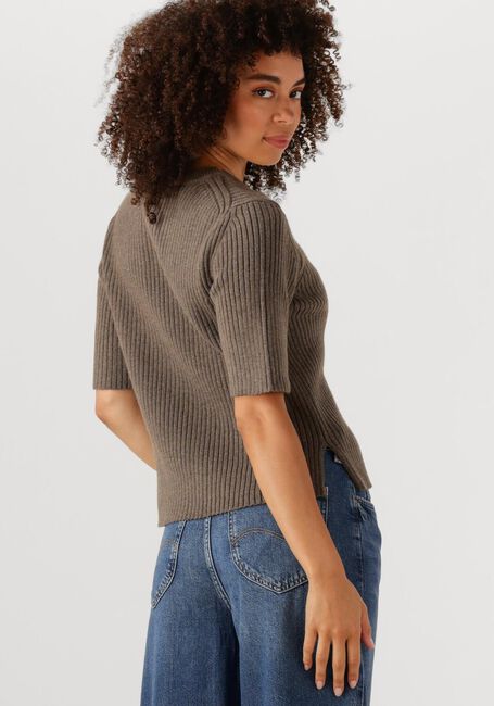 Bruine OBJECT Trui OBJELVA 2/4 RE O-NECK KNIT - large