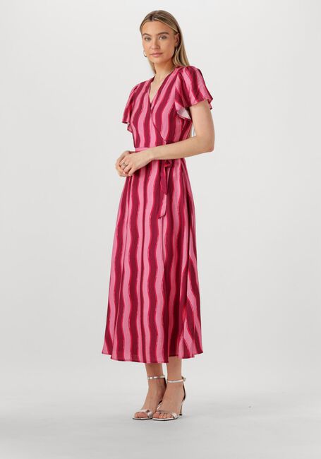 Roze COLOURFUL REBEL Maxi jurk AVA STRIPED REAL WRAP MAXI DRESS SS - large