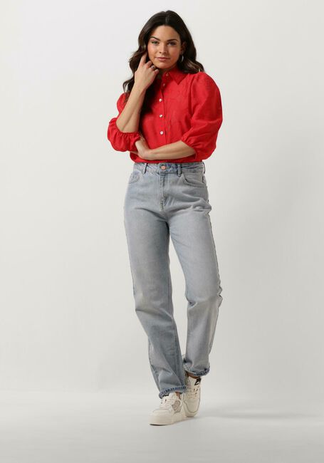 JANSEN AMSTERDAM FF774 BLOUSE 3/4 PUFF SLEEVE Blouses en rouge - large