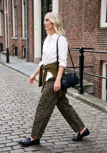 NEO NOIR Pantalon large HAVEN CAMOU JEANS en vert - large