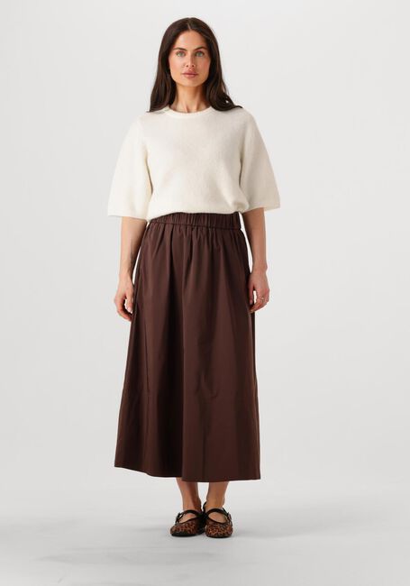 NEO NOIR Jupe midi YARA POPLIN SKIRT en marron - large