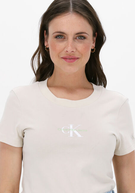 CALVIN KLEIN T-shirt MONOGRAM SLIM TEE Blanc - large