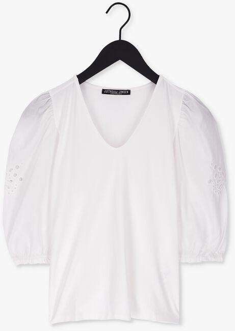 JANSEN AMSTERDAM Haut TOP WITH EMBROIDERY ON SLEEVE Blanc - large