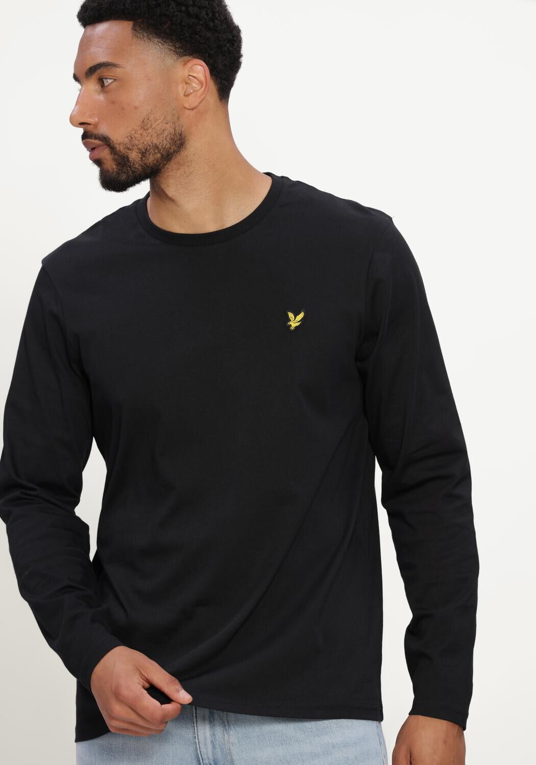 Zwarte LYLE & SCOTT T-shirt PLAIN L/S T-SHIRT - large