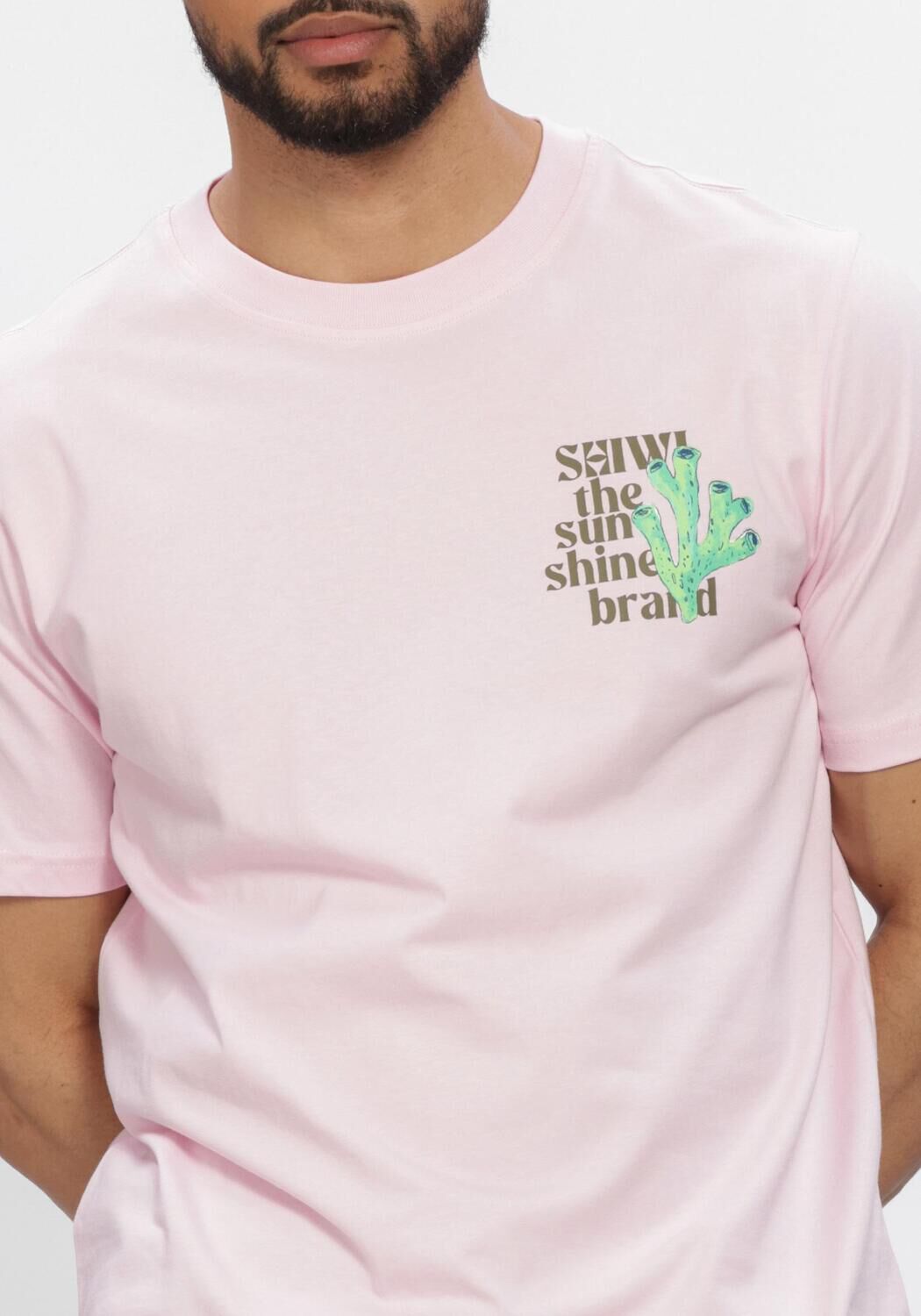 Roze SHIWI Polo / T-shirt LIAM REGULAR FIT PAINTED CORAL T-SHIRT - large