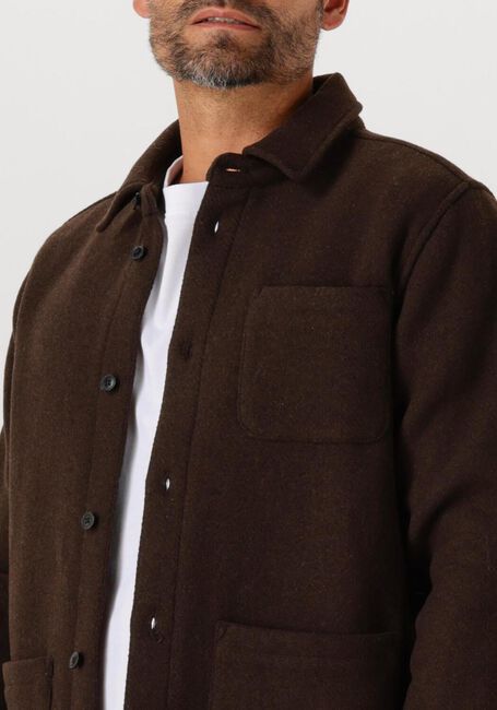 LES DEUX Surchemise JASON SOLID WOOL OVERSHIRT en marron - large