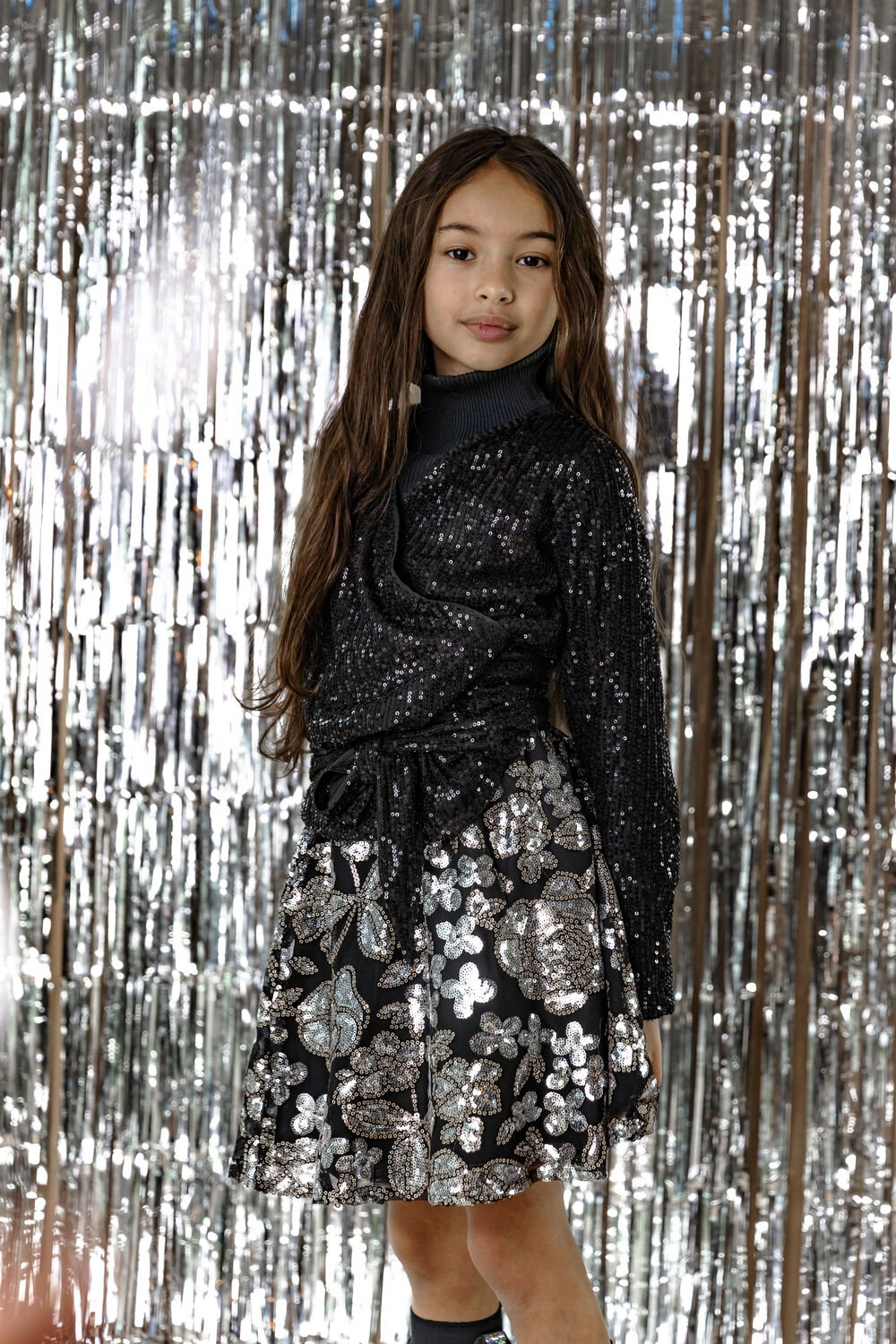 AMMEHOELA Mini-jupe AM.DOLLY.05 en argent - large