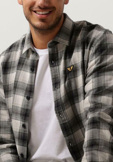 PME LEGEND Chemise décontracté LONG SLEEVE SHIRT CTN TWILL CHECK en gris - large