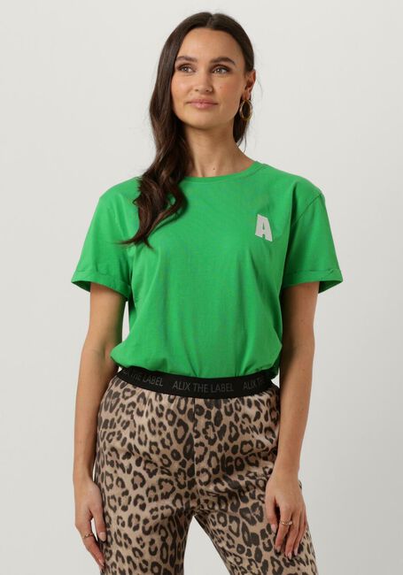 ALIX THE LABEL T-shirt LADIES KNITTED EMBROIDERED A T-SHIRT en vert - large