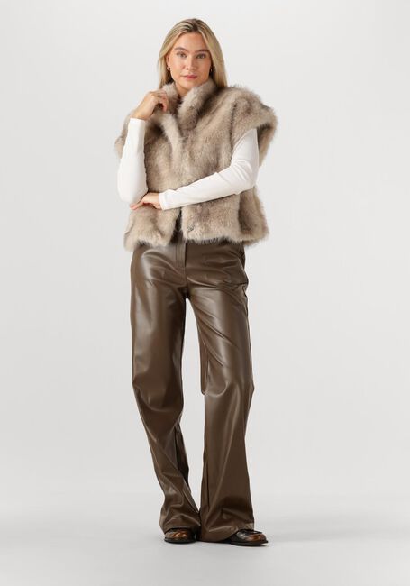 NEO NOIR Veste sans manches KEVINI FAUX FUR VEST en taupe - large