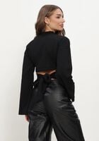 REFINED DEPARTMENT Haut LADIES KNITTED LONGSLEEVE DETAIL BACK FEATHER en noir