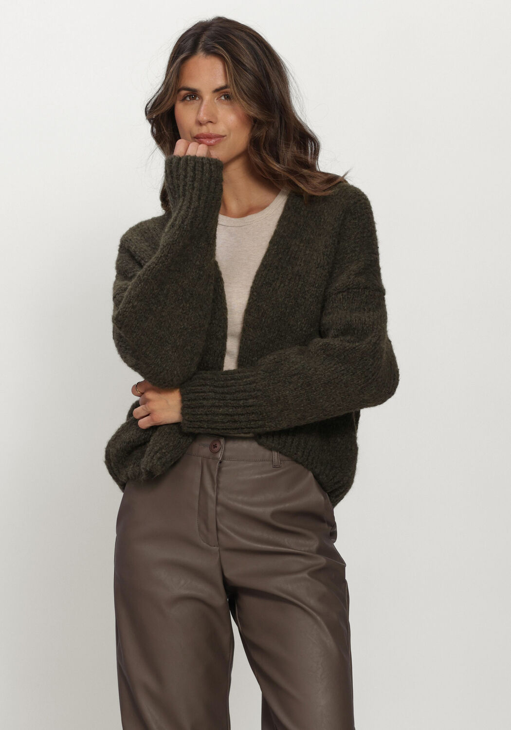 KNIT-TED Gilet BECKY CARDIGAN Vert fonc&eacute; - large