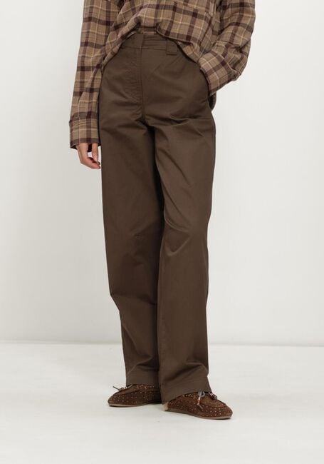 ROUGE EDIT Pantalon large ROUFIONA HW W/F F/L TROUSER en marron - large