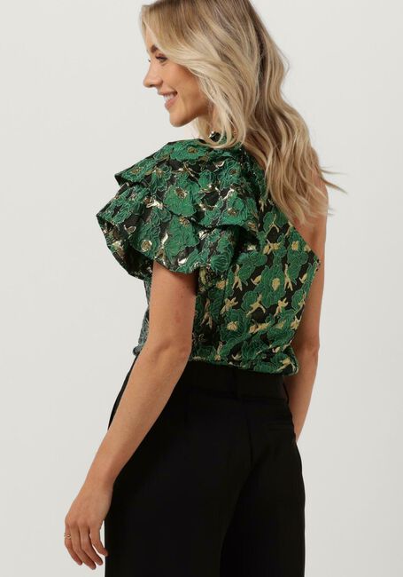 CO'COUTURE Haut CAMA ONE SHOULDER JACQUARD TOP en vert - large