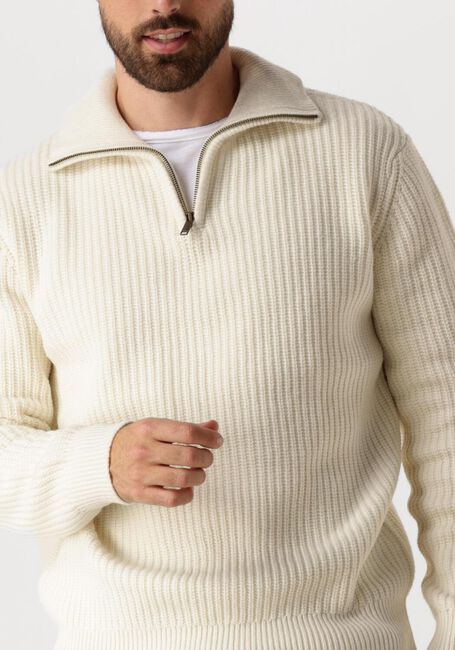 SELECTED HOMME Pull SLHLAND LS KNIT HALF ZIP Écru - large