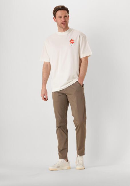 SELECTED HOMME T-shirt SLHRELAXJAY LICENSE SS O-NECK TEE en beige - large