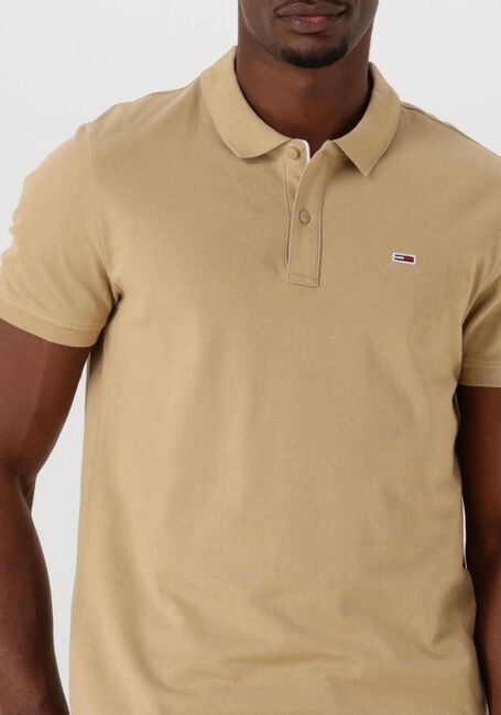 Beige TOMMY JEANS Polo TJM SLIM PLACKET POLO EXT - large