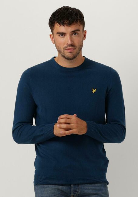 LYLE & SCOTT Pull COTTON MERINO CREW JUMPER en bleu - large