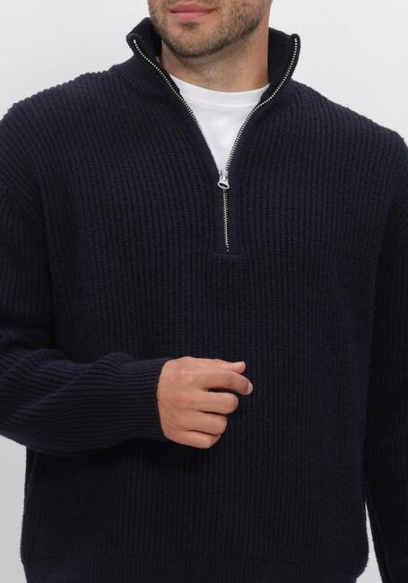 BUTCHER OF BLUE Pull MARKET HALF ZIP Bleu fonc&eacute; - large