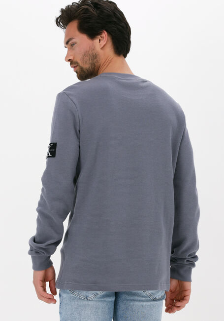 Grijze CALVIN KLEIN Sweater BADGE WAFFLE LS TEE - large