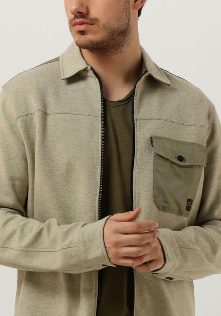 PME LEGEND Surchemise LONG SLEEVE SHIRT SPACER SWEAT OVERSHIRT Olive - large