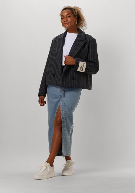 ALIX THE LABEL Manteau LADIES WOVEN PINSTRIPE CROPPED COAT Gris foncé - large