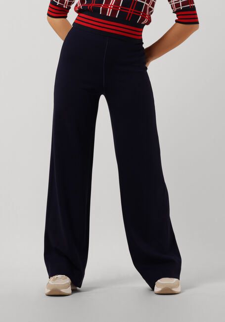 Donkerblauwe VANILIA Flared broek TUBE TROUSERS DOUBLE PUNTO - large