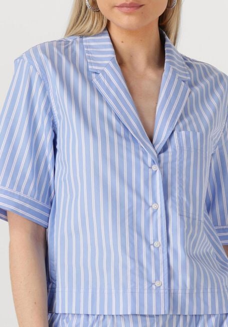 Lichtblauwe ROUGE EDIT  ROUSHONA 2/4 RESORT COLLAR SHIRT - large