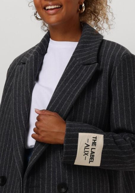 ALIX THE LABEL Manteau LADIES WOVEN PINSTRIPE CROPPED COAT Gris foncé - large