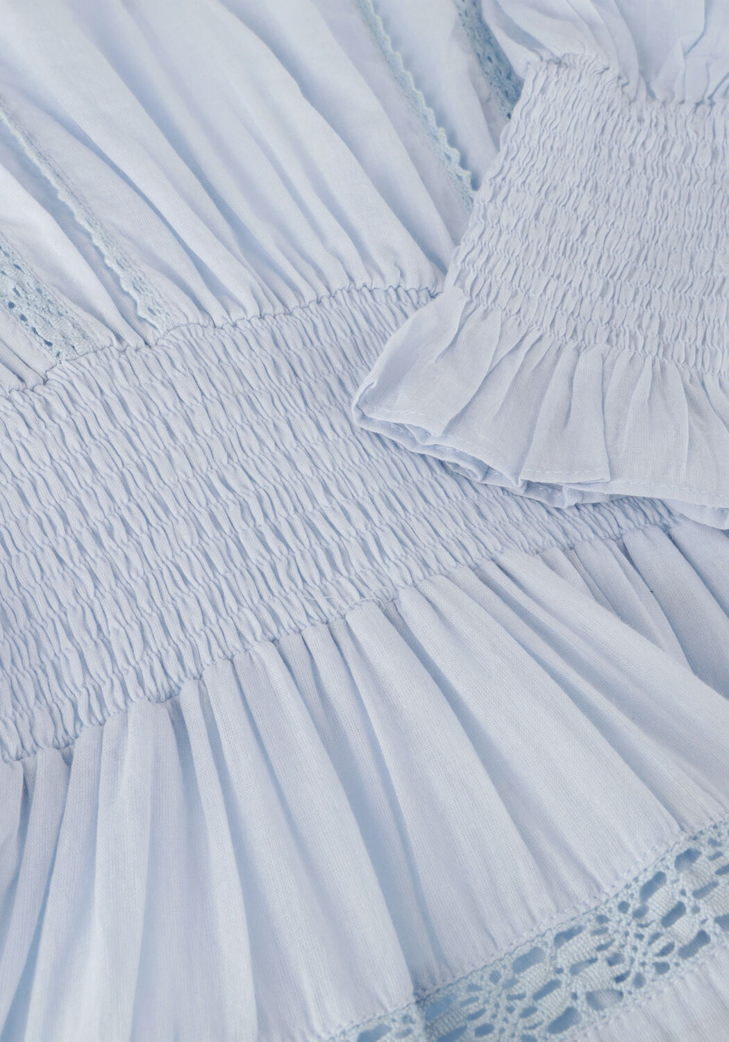 Lichtblauwe NOTRE-V Mini jurk VOILE DRESS - large