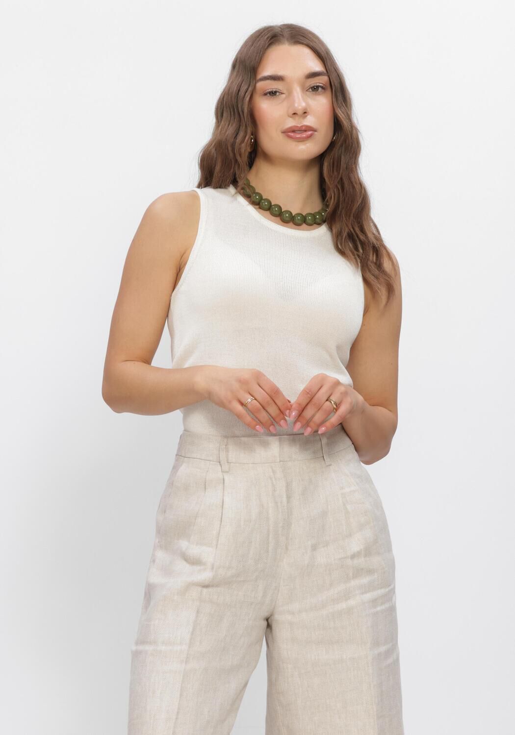 SELECTED WOMEN Haut SLFMOON SUS SL KNIT TOP en beige - large