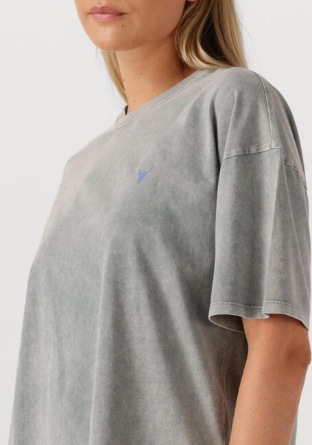 Grijze ALIX THE LABEL T-shirt LADIES KNITTED PRINT T-SHIRT - large