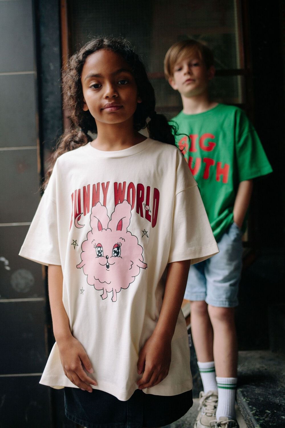 Gebroken wit CALL ME FRANKIE T-shirt BUNNY WORLD T-SHIRT - large