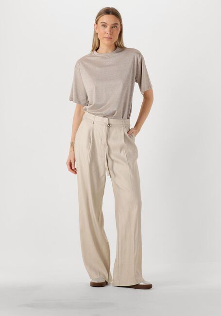 SUMMUM Pantalon TROUSERS WIDE LINEN BLEND TWILL en beige - large